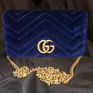 Gucci marmont velvet blue
